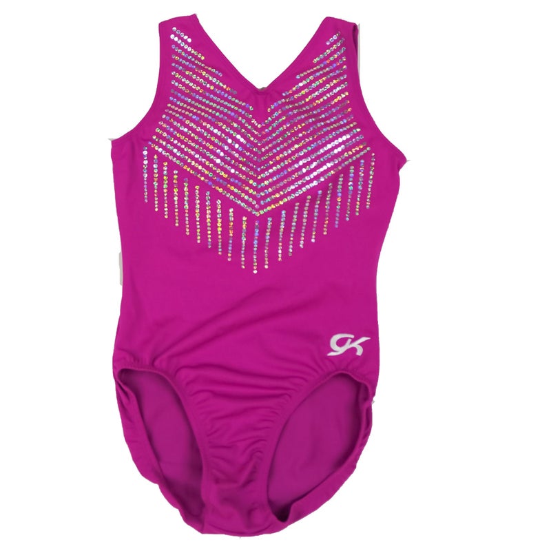 GK Girls Pink Diamonds Gymnastics Leotard â€“ Durable Sleeveless Dance & Ballet Outfit with No-Slip Leg Line, Stretch Fit, & Competition Comfort (CM, Pink) - Image 4